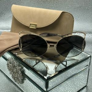 Chloe Gold Frame /Pale Grey Sunglasses
